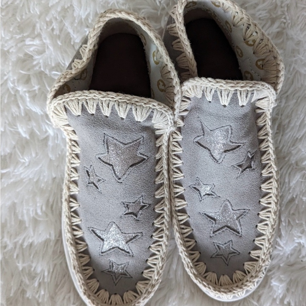 Mou Silver and Cream Ankle Boots